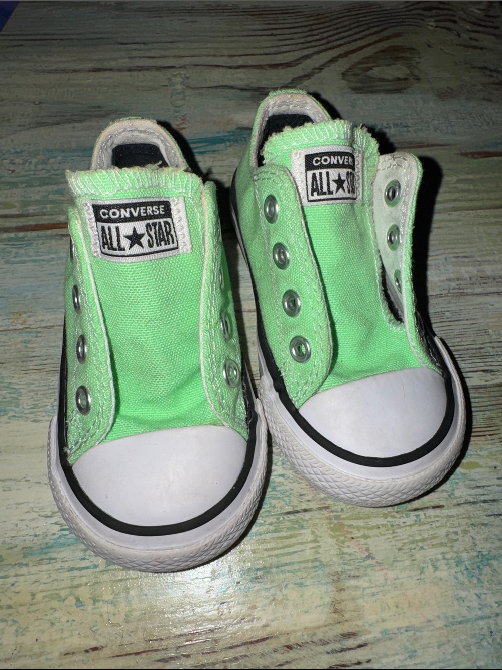Converse Kids Slip-On Sneakers in Neon Green